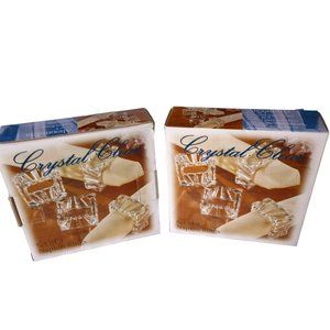 Alexandria Crystal square napkin rings two sets of 4